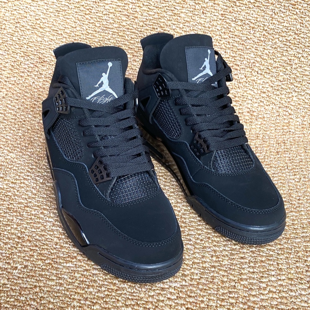 Brand Retro 4 -Black Cat - Men's Black Sneakers